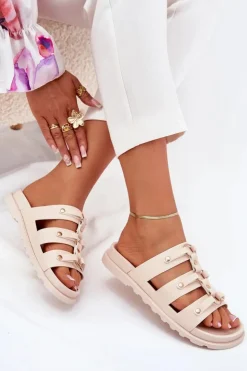 Boto Klapki Na Platformie|Klapki Damskie Klasyczne*Klapki Damskie Z Paskami Jasnobeżowe Pasiriela