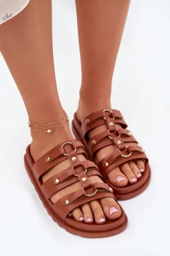 Boto Klapki Na Platformie|Klapki Damskie Klasyczne*Klapki Damskie Z Paskami Camel Pasiriela Brązowy