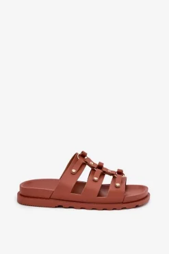 Boto Klapki Na Platformie|Klapki Damskie Klasyczne*Klapki Damskie Z Paskami Camel Pasiriela Brązowy