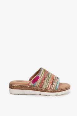 Boto Klapki Na Koturnie|Klapki Na Platformie*Klapki Damskie Z Plecionką Na Koturnie Multikolor Norozi