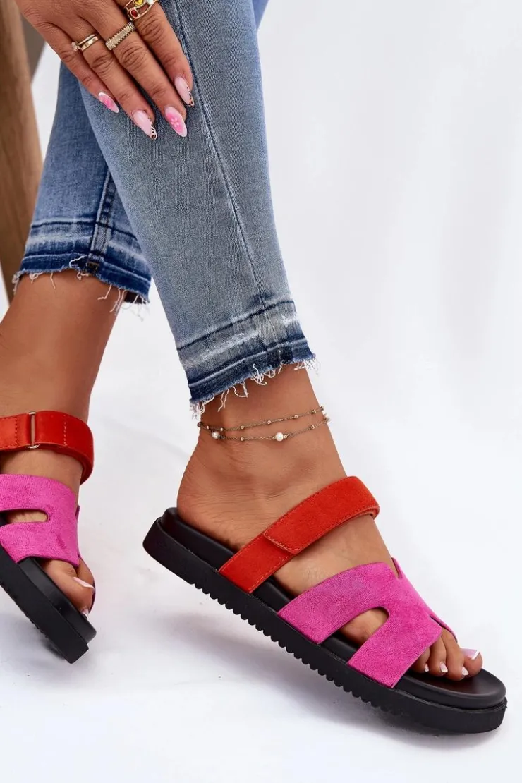 Discount Buty damskie Vinceza Klapki Damskie Z Rzepem Vinceza 17401 Fuksja