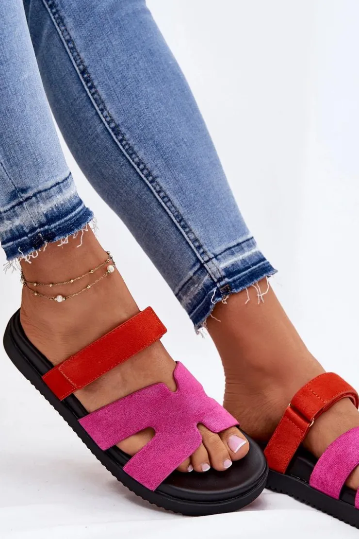 Discount Buty damskie Vinceza Klapki Damskie Z Rzepem Vinceza 17401 Fuksja