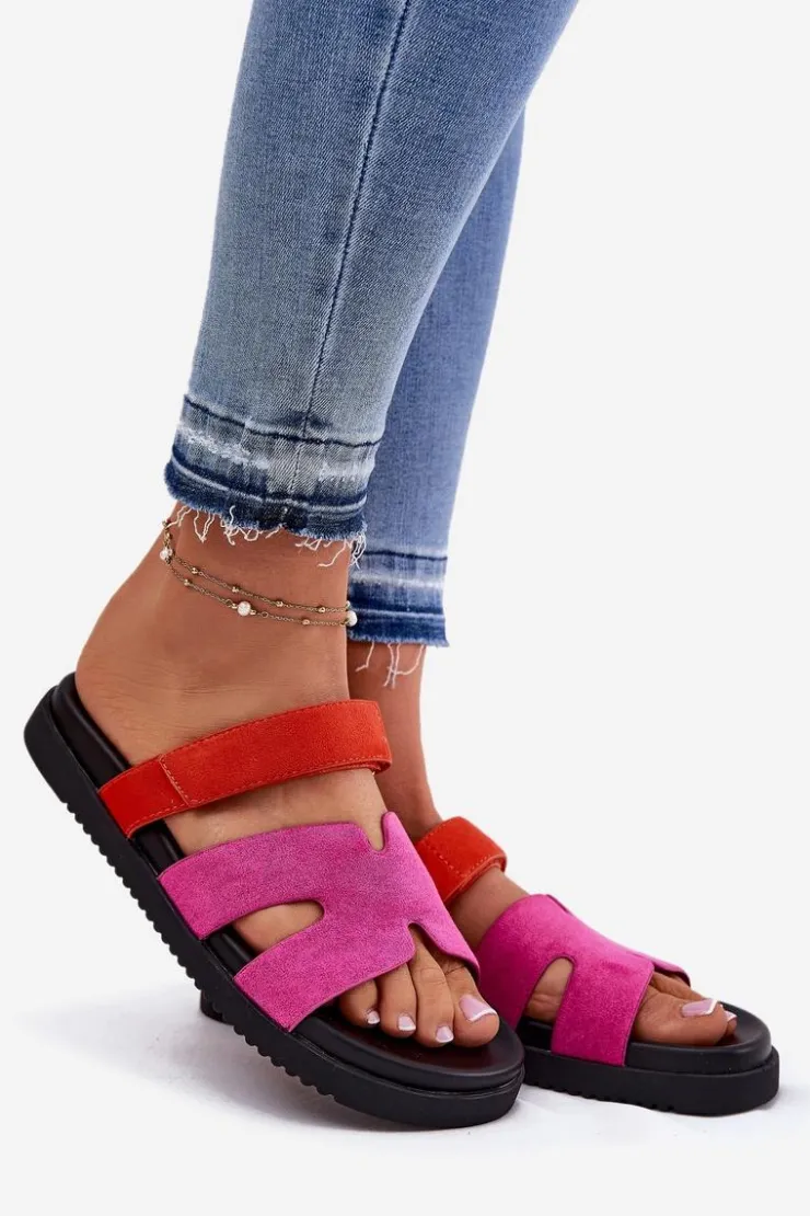 Discount Buty damskie Vinceza Klapki Damskie Z Rzepem Vinceza 17401 Fuksja