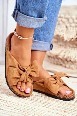 Damskie Boto Klapki Na Korkowej Podeszwie Camel Wendy