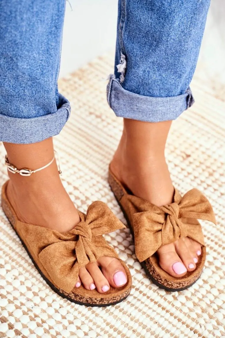 Damskie Boto Klapki Na Korkowej Podeszwie Camel Wendy