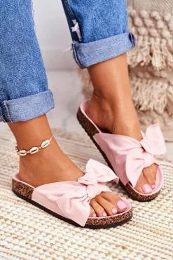 Online Boto Klapki Na Korkowej Podeszwie Pudrowy Róż Wendy