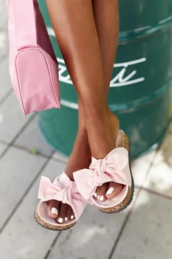 Online Boto Klapki Na Korkowej Podeszwie Pudrowy Róż Wendy