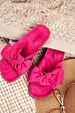 Damskie Boto Klapki Na Korkowej Podeszwie Fuksja Wendy