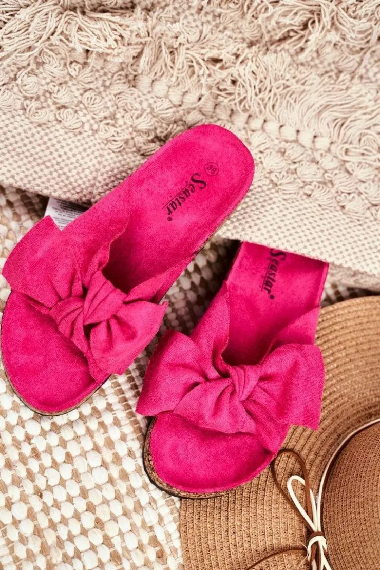 Damskie Boto Klapki Na Korkowej Podeszwie Fuksja Wendy