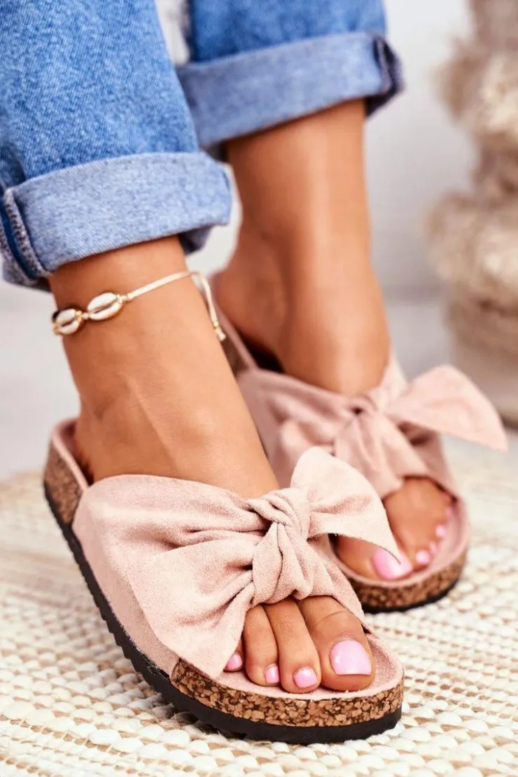 Boto Klapki Korkowe|Klapki Damskie Klasyczne*Klapki Na Korkowej Podeszwie Jasnoróżowe Wendy