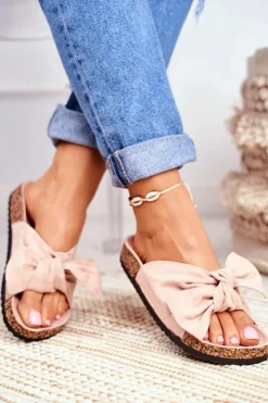 Boto Klapki Korkowe|Klapki Damskie Klasyczne*Klapki Na Korkowej Podeszwie Jasnoróżowe Wendy