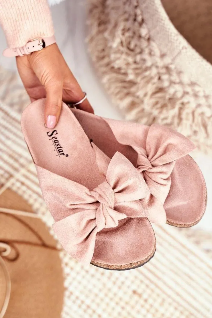 Boto Klapki Korkowe|Klapki Damskie Klasyczne*Klapki Na Korkowej Podeszwie Jasnoróżowe Wendy