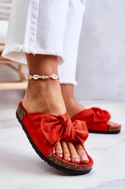 Boto Klapki Korkowe|Klapki Damskie Klasyczne*Klapki Na Korkowej Podeszwie Pomarańczowe Wendy