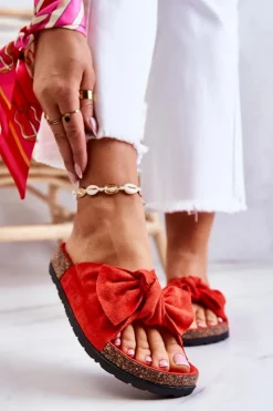 Boto Klapki Korkowe|Klapki Damskie Klasyczne*Klapki Na Korkowej Podeszwie Pomarańczowe Wendy