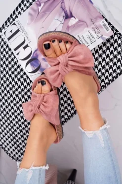 Damskie Boto Klapki Na Korkowej Podeszwie Ciemnoróżowe Wendy