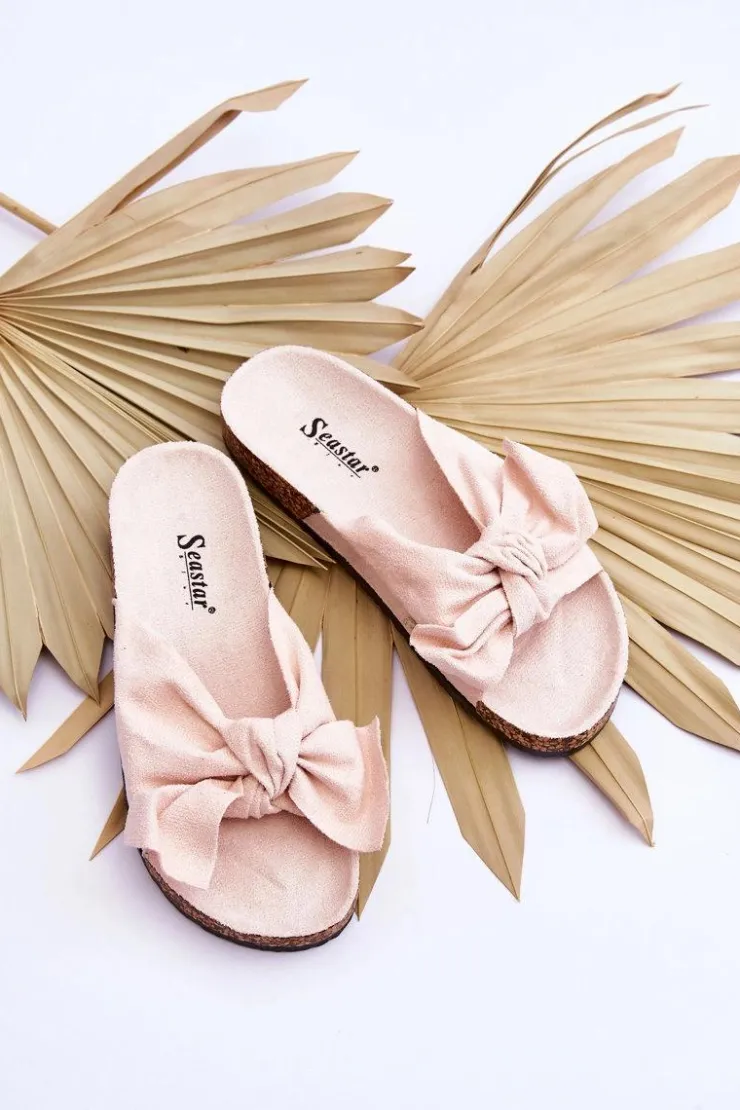 Outlet Boto Klapki Na Korkowej Podeszwie Beżowe Wendy