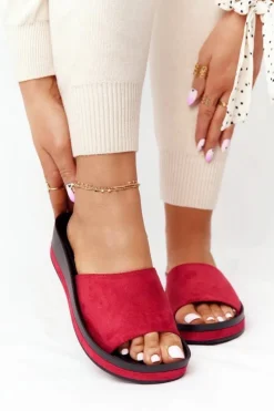 Buty damskie Vinceza Klapki Na Koturnie|Klapki Na Obcasie*Klapki Na Koturnie Vinceza 21-17113 Czerwone