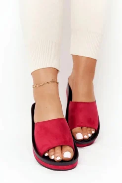 Buty damskie Vinceza Klapki Na Koturnie|Klapki Na Obcasie*Klapki Na Koturnie Vinceza 21-17113 Czerwone