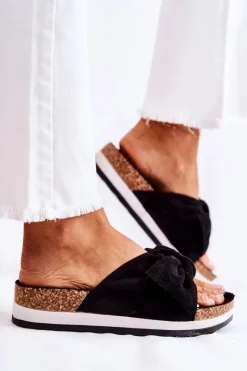 Damskie Boto Klapki Na Platformie Czarne So Comfy