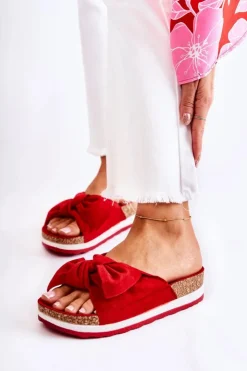 Best Boto Klapki Na Platformie Czerwone So Comfy