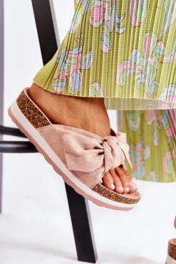 Damskie Boto Klapki Na Platformie Różowe So Comfy