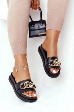 Boto Klapki Na Platformie|Klapki Damskie Klasyczne*Klapki Na Platformie Z Łańcuchem Czarne Vacation