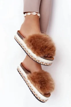 Boto Klapki Z Futerkiem|Klapki Na Platformie*Klapki Na Platformie z Futerkiem Camel Adventure