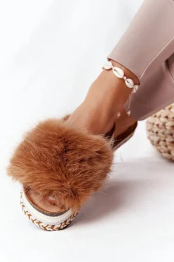 Boto Klapki Z Futerkiem|Klapki Na Platformie*Klapki Na Platformie z Futerkiem Camel Adventure