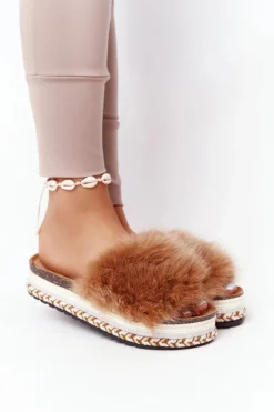 Boto Klapki Z Futerkiem|Klapki Na Platformie*Klapki Na Platformie z Futerkiem Camel Adventure