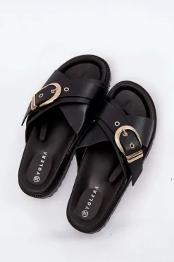 Boto Klapki Na Platformie|Klapki Damskie Klasyczne*Klapki Na Platformie Z Klamrą Czarne Honavia