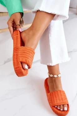 Boto Kapcie Klasyczne|Klapki Na Platformie*Klapki Papcie Na Platformie Pomarańczowe Lilly