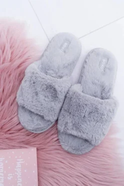 Damskie Boto Klapki SOXO szare z twardą podeszwą