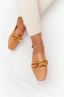 Damskie Boto Klapki Z Cholewką I Łańcuchem Camel Call On Me