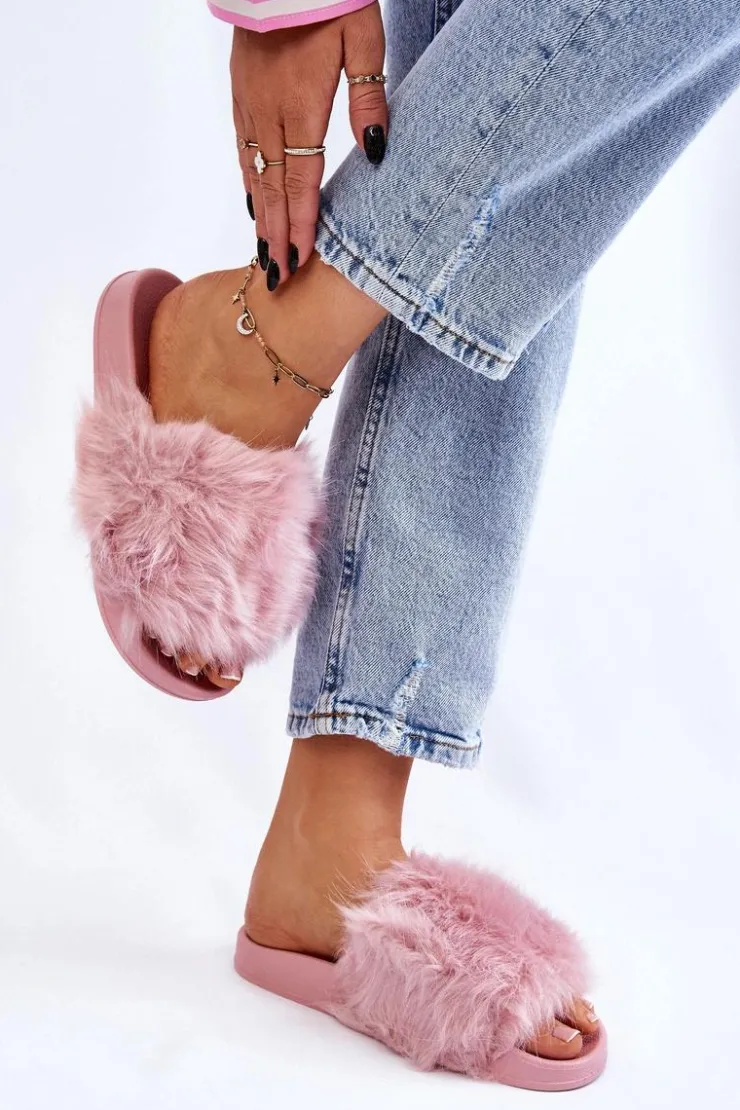 Sale Boto Klapki Z Futerkiem Gumowe Jasnofioletowe Allyson