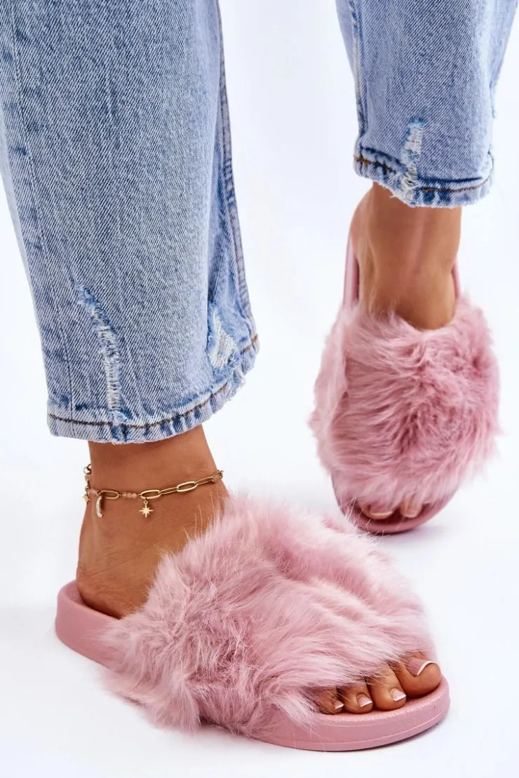 Sale Boto Klapki Z Futerkiem Gumowe Jasnofioletowe Allyson