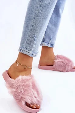 Sale Boto Klapki Z Futerkiem Gumowe Jasnofioletowe Allyson