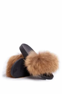 Boto Klapki z Naturalnym Futerkiem Camel Elsa