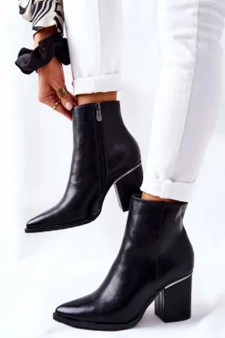 Hot Boto Klasyczne Botki Na Obcasie Czarne Airah