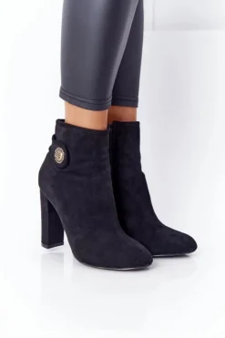 Sale Boto Klasyczne Botki Na Słupku Lu Boo Czarne