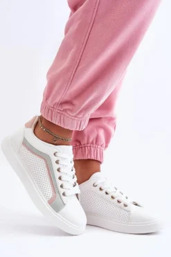 Damskie Boto Klasyczne Buty Sportowe Damskie Biało-Różowe Amaranti