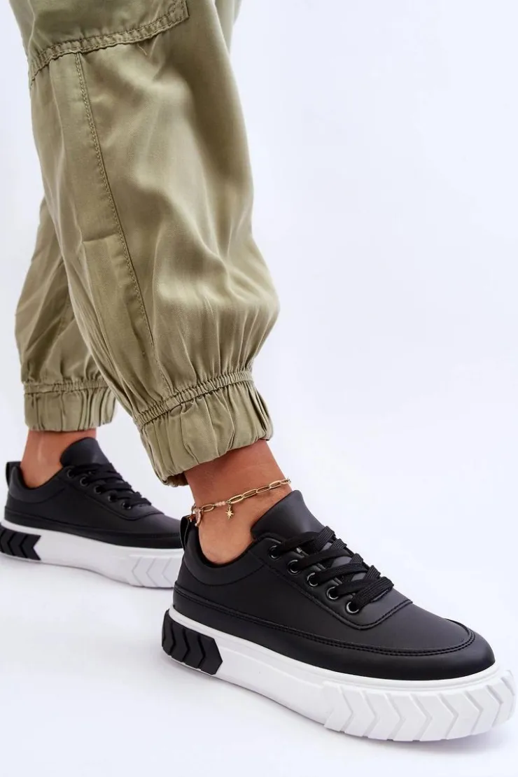 Hot Boto Klasyczne Buty Sportowe Na Platformie Czarno-Białe Nannzie