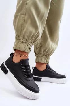 Hot Boto Klasyczne Buty Sportowe Na Platformie Czarno-Białe Nannzie