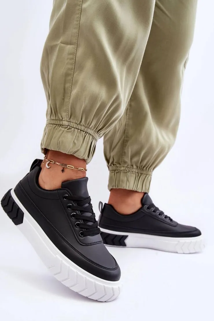 Hot Boto Klasyczne Buty Sportowe Na Platformie Czarno-Białe Nannzie