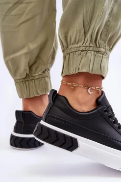 Hot Boto Klasyczne Buty Sportowe Na Platformie Czarno-Białe Nannzie