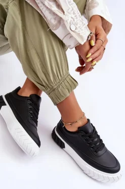 Hot Boto Klasyczne Buty Sportowe Na Platformie Czarno-Białe Nannzie