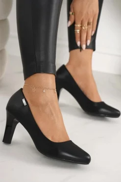 Damskie Boto Klasyczne Czółenka Na Słupku Czarne Eleanor