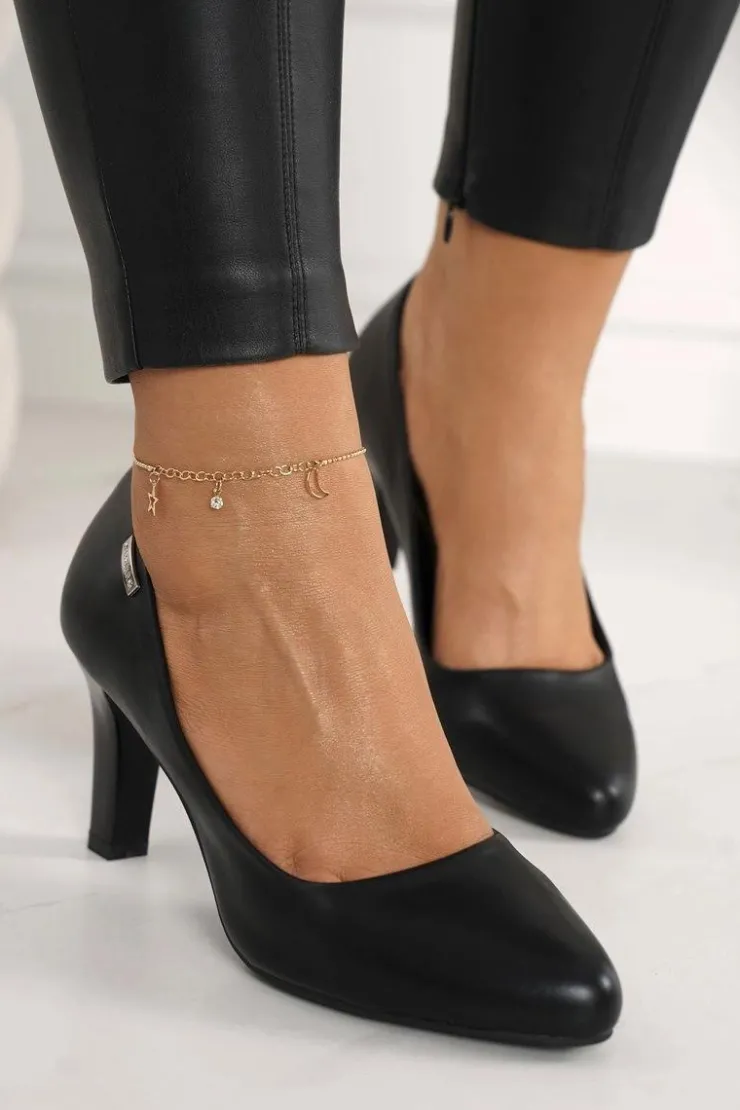 Damskie Boto Klasyczne Czółenka Na Słupku Czarne Eleanor