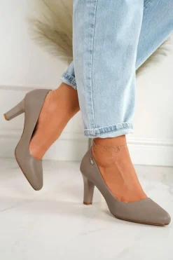 Outlet Boto Klasyczne Czółenka Na Słupku Cappuccino Eleanor