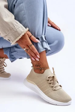 Outlet Boto Klasyczne Damskie Buty Sportowe Beżowe Nikilla