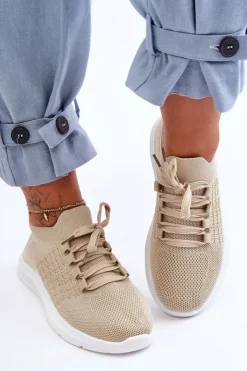 Outlet Boto Klasyczne Damskie Buty Sportowe Beżowe Nikilla